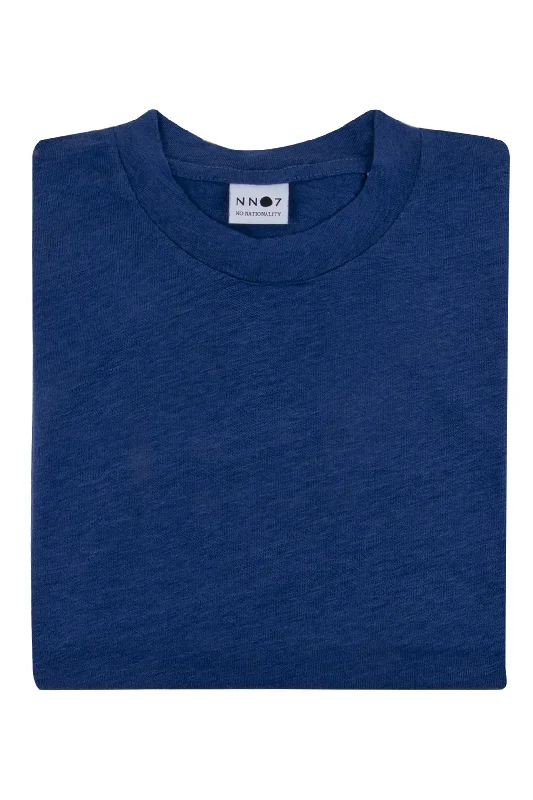 Weekend Bargains Await You NN07 Dylan Linen Tee Cobalt