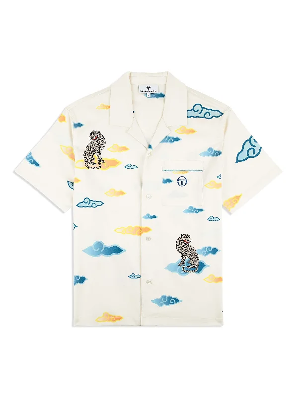 Overstock Nuvola Tencel Cabana Shirt- Gardenia