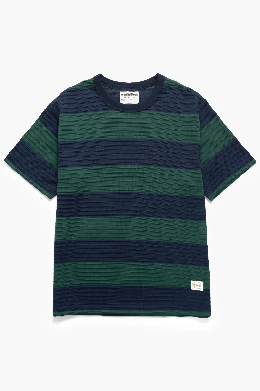 Weekend Discounts to Celebrate Okonkwo MFG - Ribbed Striped T-Shirt - Green