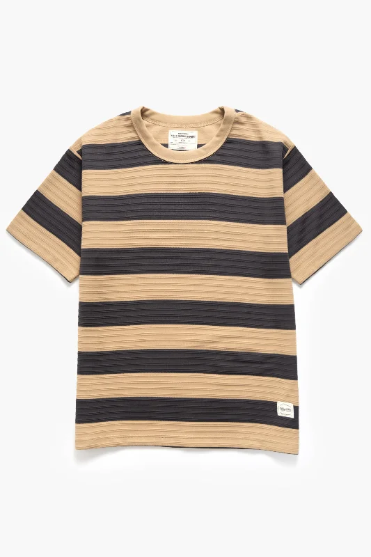 Weekend Offers That Delight Okonkwo MFG - Ribbed Striped T-Shirt - Khaki
