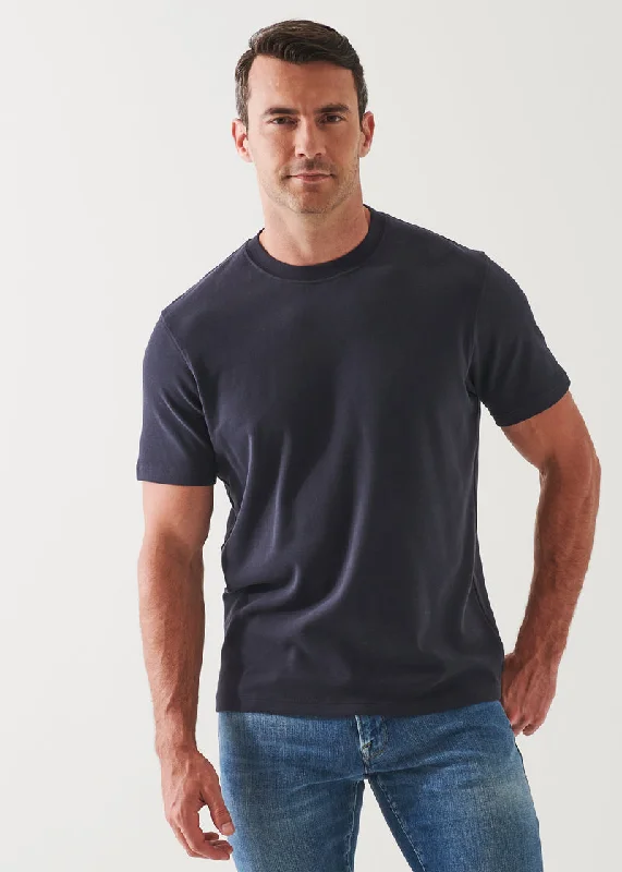 Super Savings PIMA COTTON STRETCH BRUSHED T-SHIRT - DARK NANY