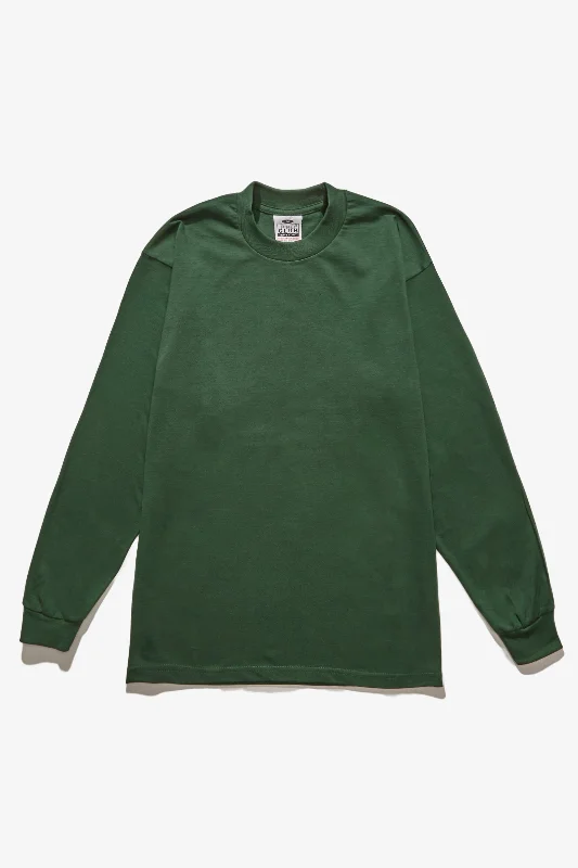 Celebrate the Weekend with Discounts Pro Club - Heavyweight Long Sleeve T-Shirt - Forest Green