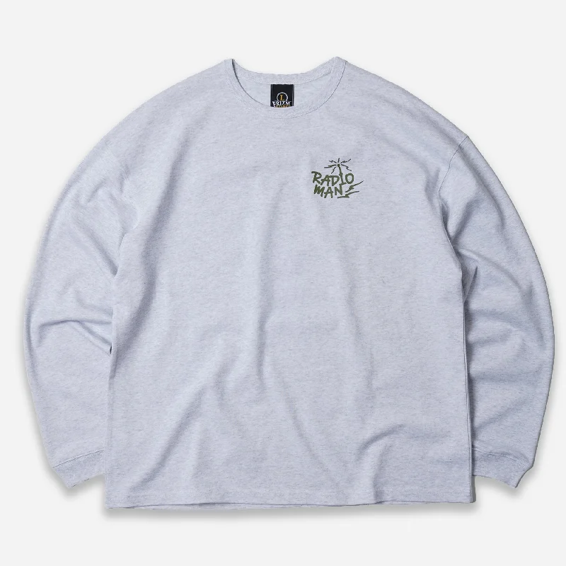 Buy Today RADIO MAN LONG SLEEVE TEE -  WHITE MELANGE