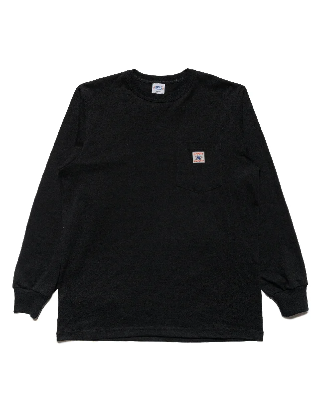 Season Finale Sale Randy's Garments Long-Sleeve Pocket Tee Black
