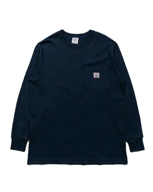 Online Exclusive Randy's Garments Long-Sleeve Pocket Tee Navy