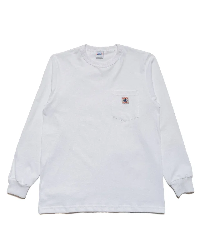 Anniversary Sale Randy's Garments Long-Sleeve Pocket Tee White