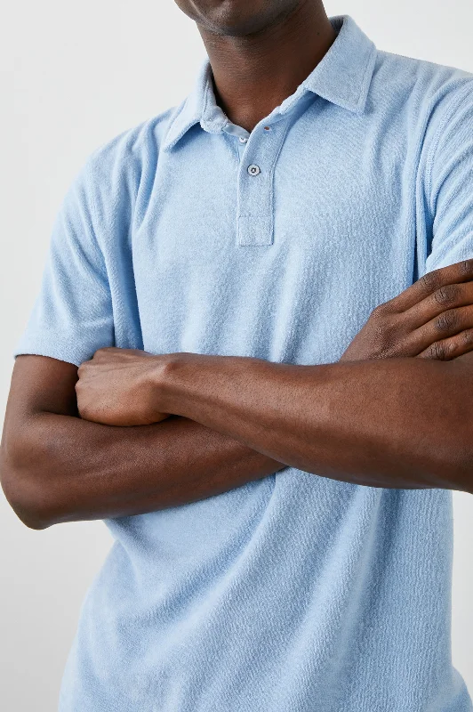 Weekend Savings Bonanza RHEN POLO SHIRT - TERRY CHAMBRAY BLUE