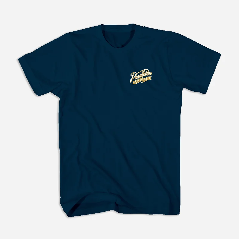 One-DAY Sale Ribbon Logo Graphc Tee - Navy / Gold