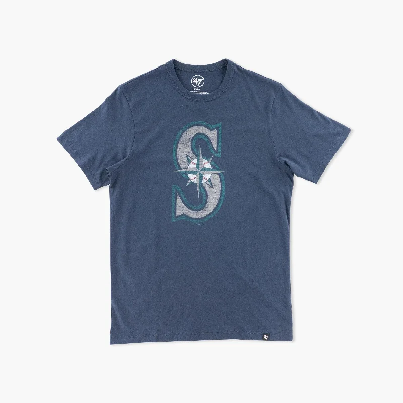 Special Buy Seattle Mariners Atlas Blue Primary Logo T-Shirt