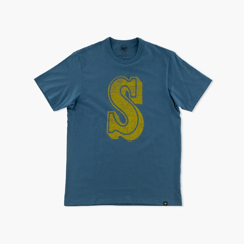 Price Slash Seattle Mariners Cadet Blue Retro "S" Logo T-Shirt