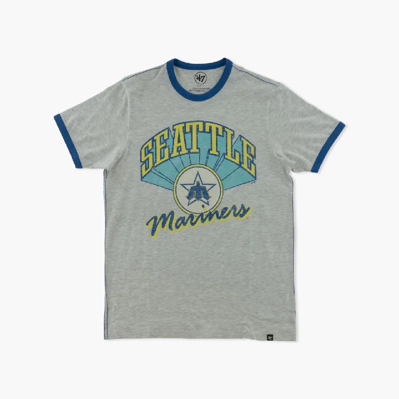Midnight Sale Seattle Mariners Relay Grey Retro Ringer T-Shirt
