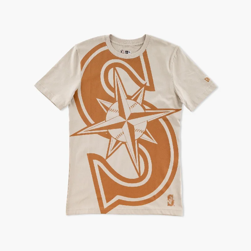 Steal Deal Seattle Mariners Sandstone Big Face T-Shirt