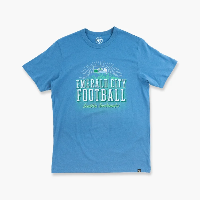 Hurry In Seattle Seahawks Emerald City Football T-Shirt