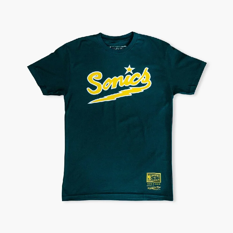 Online Exclusive Seattle SuperSonics Green Lightning Bolt Logo Premium T-Shirt