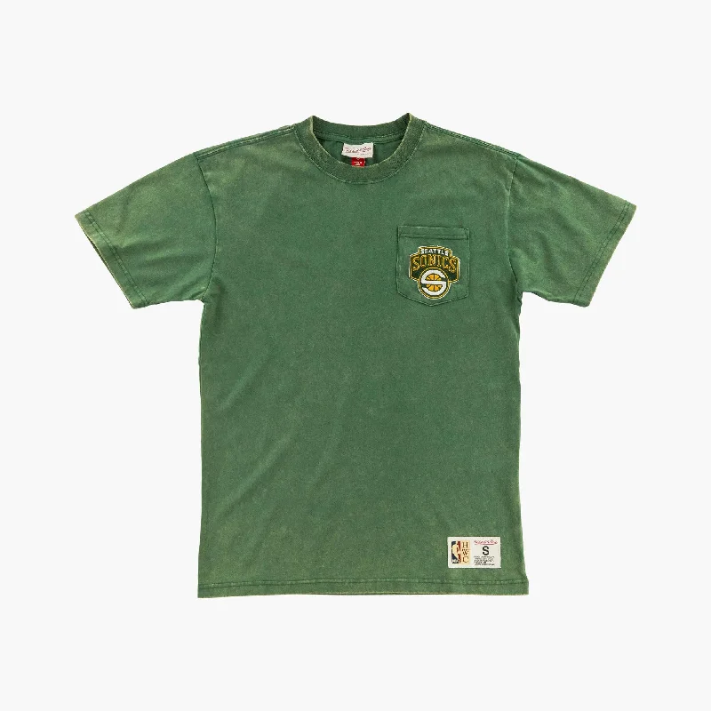 Closeout Sale Seattle SuperSonics Vintage Wash Premium Pocket T-Shirt