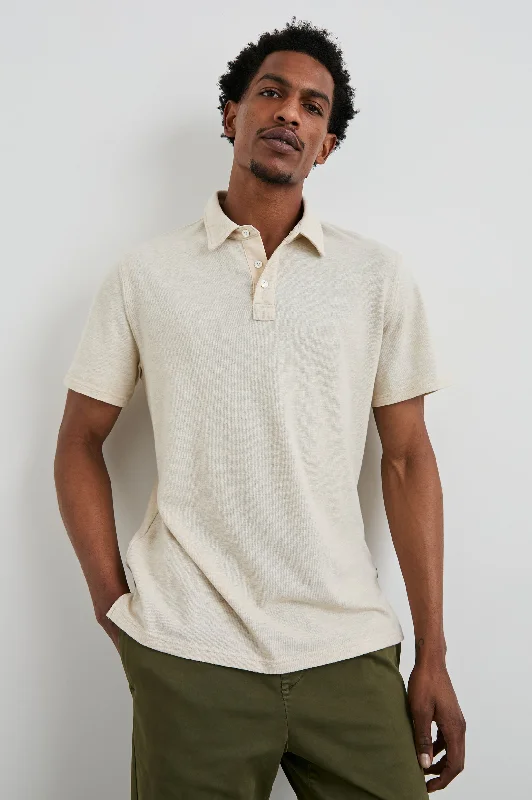 Weekend Deals That Please SEBASTIAN POLO SHIRT - OAT HEATHER