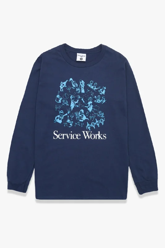 Great Deals Service Works - Soiree Long Sleeve Tee - Navy