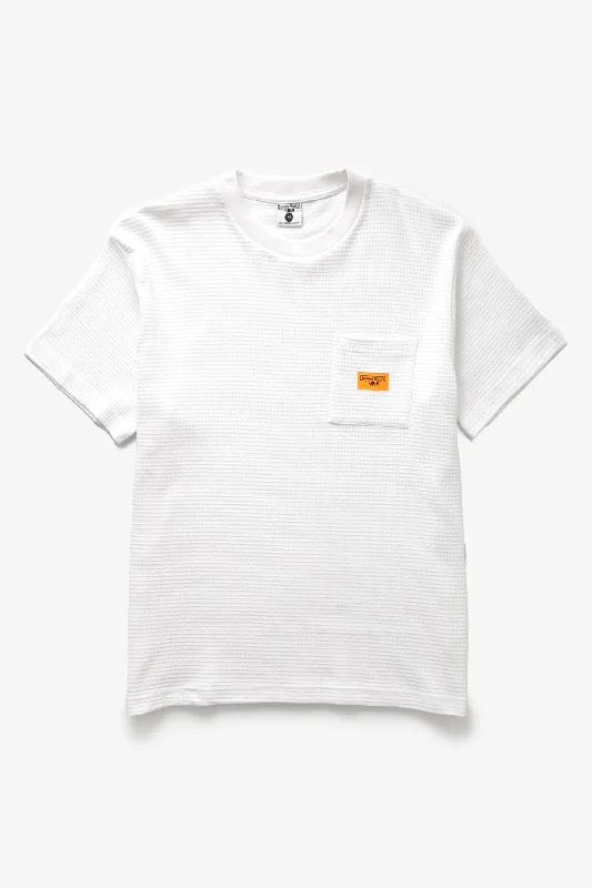 Weekend Bargains to Enjoy Service Works - Waffle Pocket Tee - White