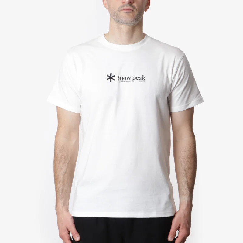 Weekend Discounts to Delight Snow Peak Soft Cotton Logo Short Sleeve T-Shirt