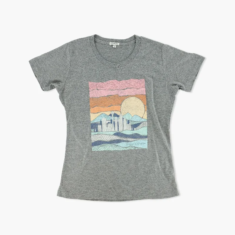Low Price Sordid Heathered Grey Seattle Womens T-Shirt