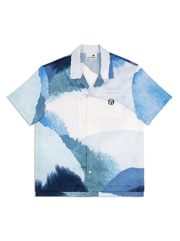 Super Bargain Spiaggia Cabana Shirt- Maritime Blue/ Multi