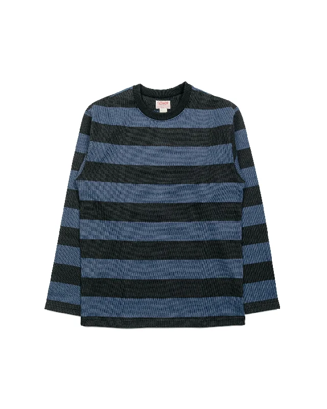 Weekend Price Cuts Galore The Real McCoy's BC18104 Buco Stripe Racing Jersey Black/Blue