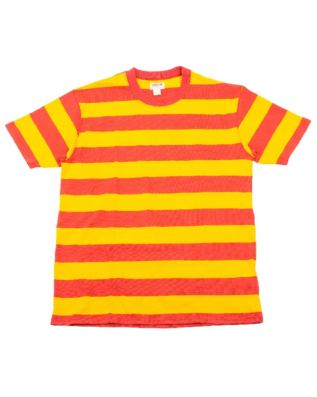 Deal Dash The Real McCoy's BC20007 Buco Stripe Tee S/S Salmon