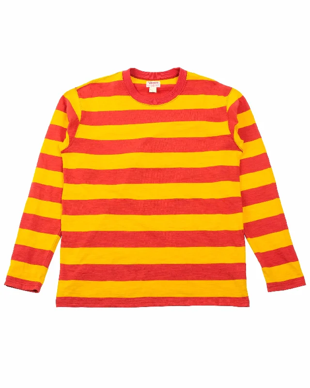 Final Clearance The Real McCoy's BC22005 Buco Stripe Tee L/S Salmon