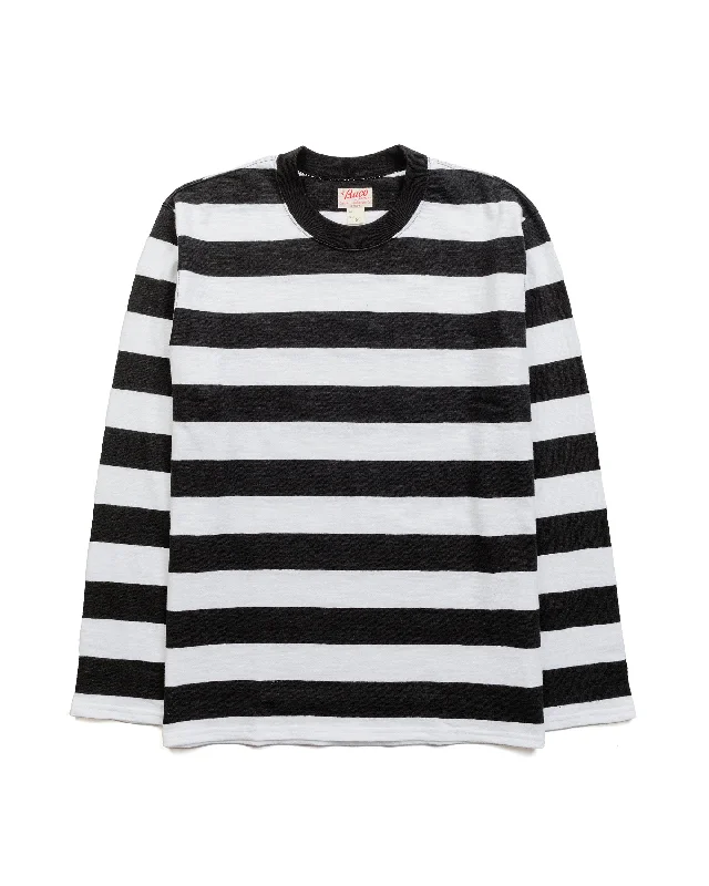 Huge Discounts The Real McCoy's BC22005 Buco Stripe Tee L/S White