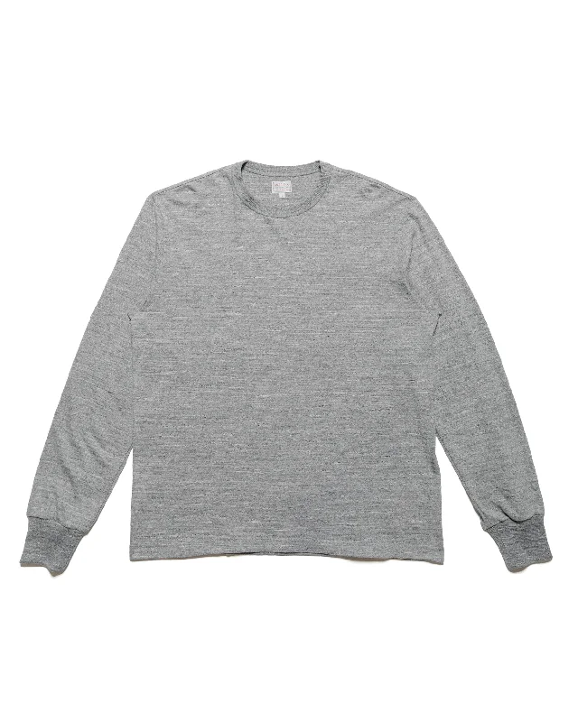 New Markdowns The Real McCoy's MC21109 Athletic L/S T-Shirt / Loop-Wheel Grey