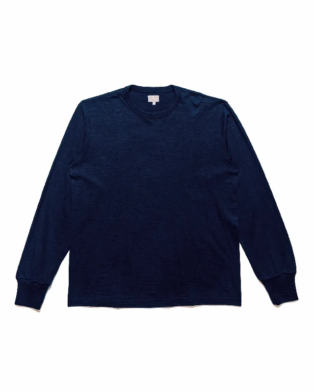 Savings Soar This Weekend The Real McCoy's MC21109 Athletic L/S T-Shirt / Loop-Wheel Navy