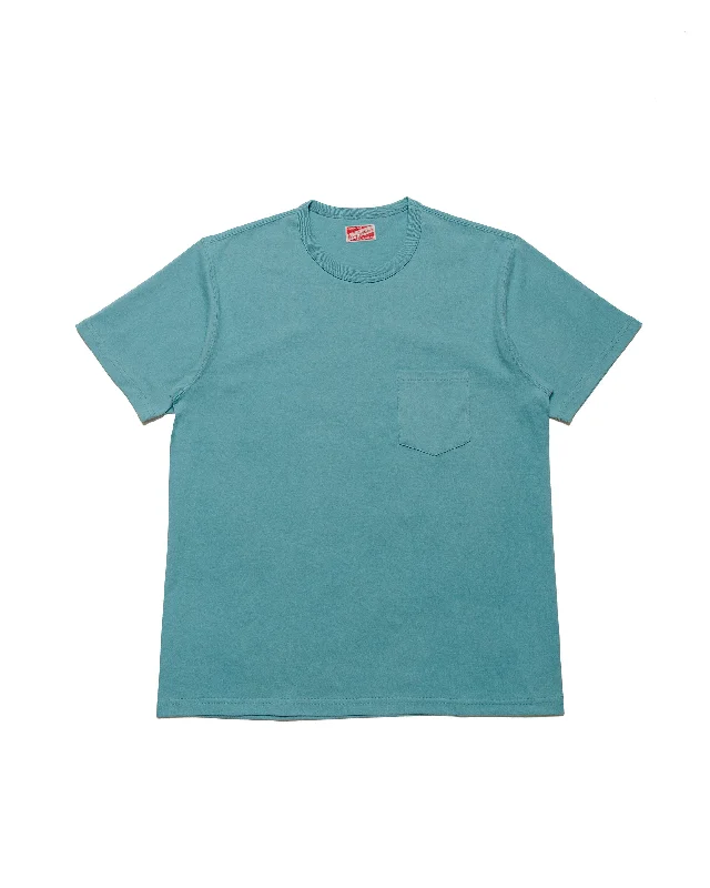 Early Access The Real McCoy's MC22006 Pocket Tee Teal