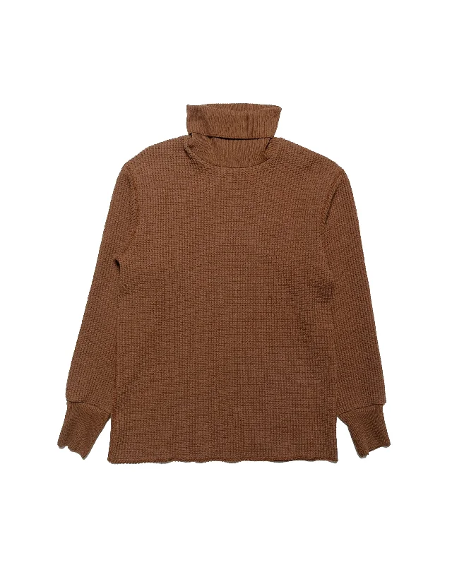 Weekend Specials to Savor The Real McCoy's MC23110 High Neck Thermal Shirt Brown