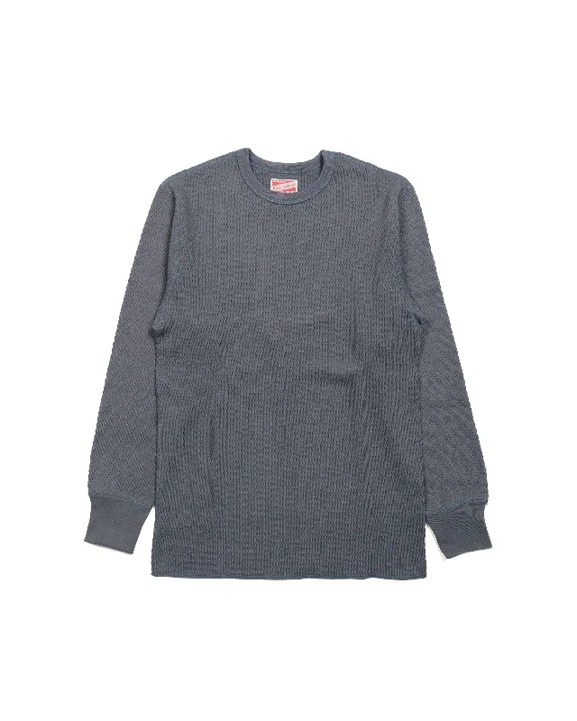 Weekend Discounts to Delight The Real McCoy's MC23115 Honeycomb Thermal Shirt Ink Blue
