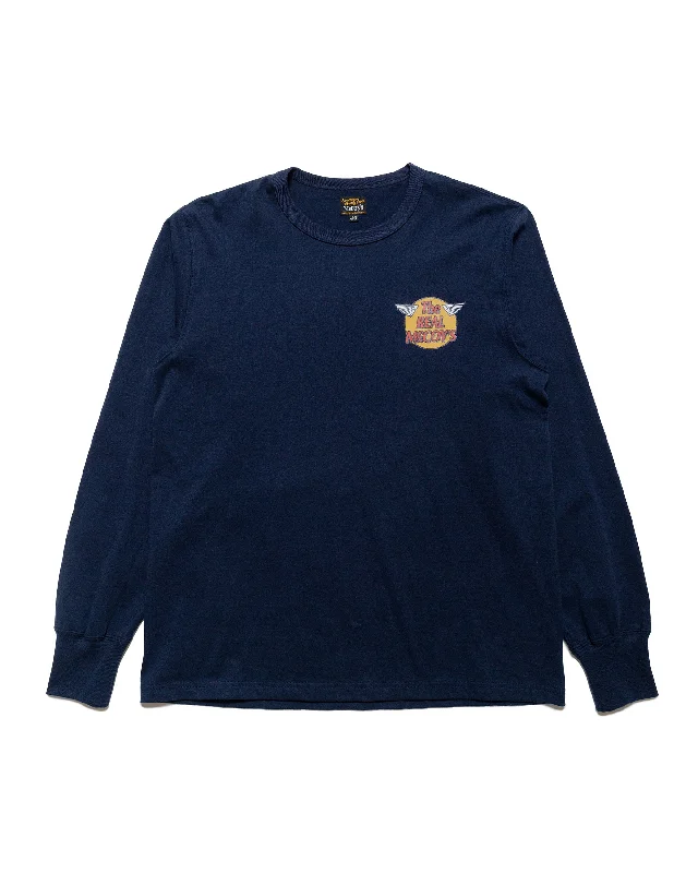 Clearance Items The Real McCoy's MC24003 The Real McCoy's Logo Tee L/S Navy