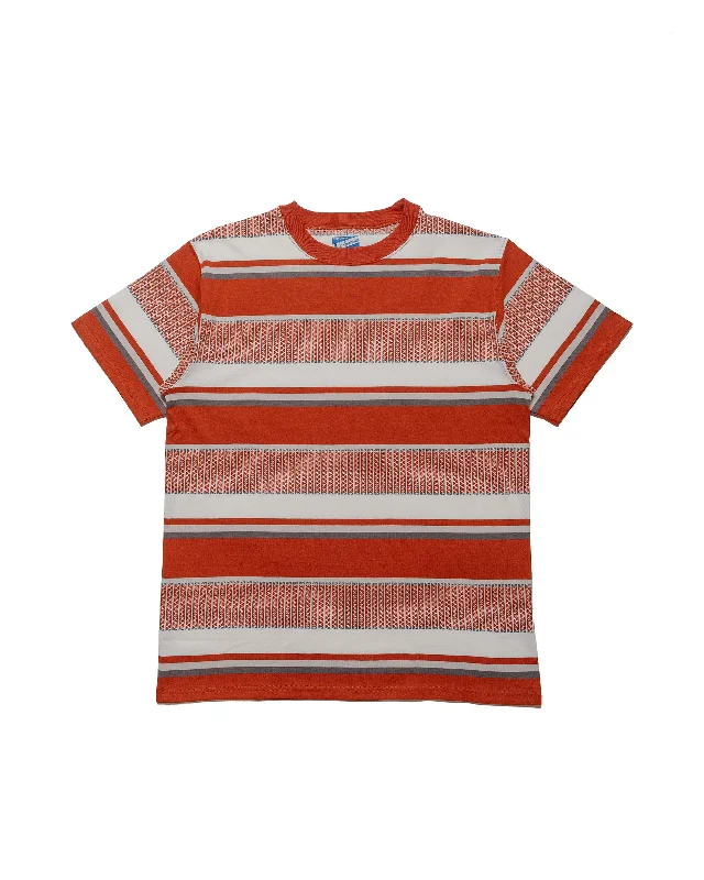Weekend Special The Real McCoy's MC24017 Jacquard Knit Stripe Tee Red