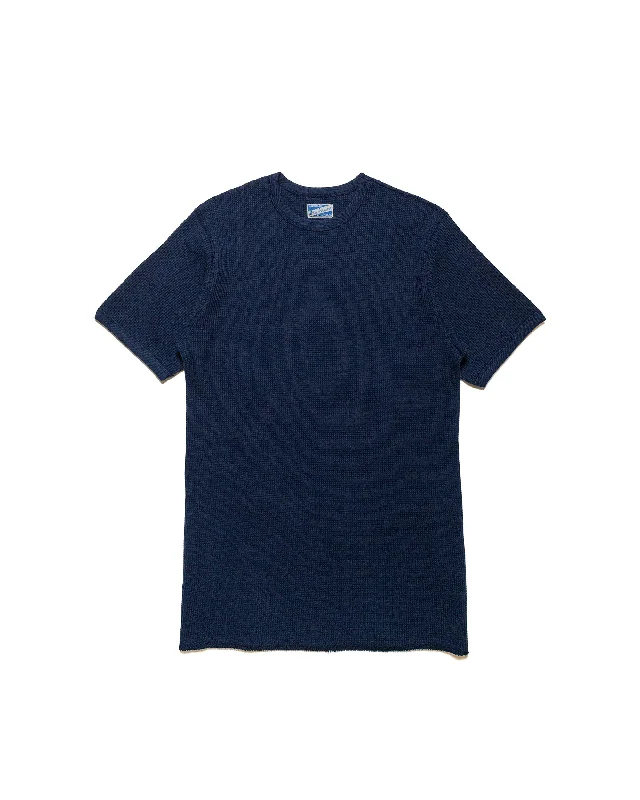 Special Buy The Real McCoy's MC24018 Waffle Thermal Shirt S/S Navy
