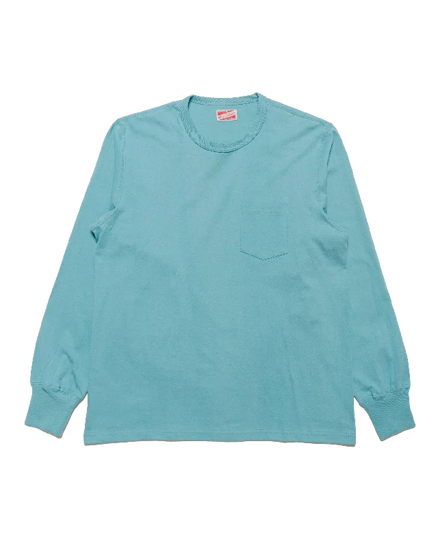 Super Sale The Real McCoy's MC24019 Pocket Tee L/S Teal