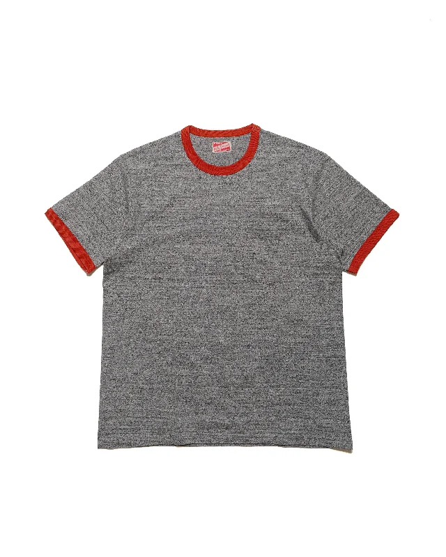 Pay Less The Real McCoy's MC24020 Pocket Tee / Heather Gray, Ringer Gray/Cherry