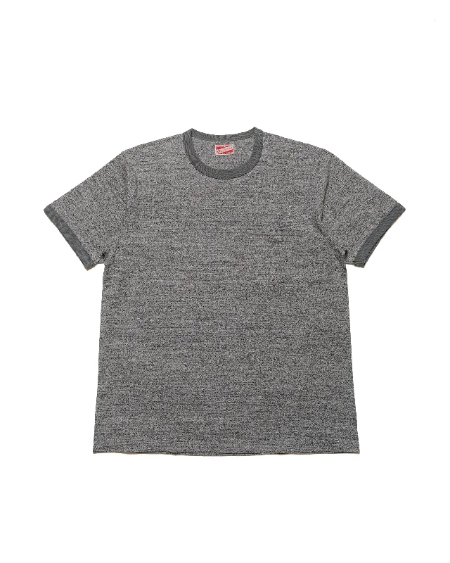 Quick Deals The Real McCoy's MC24020 Pocket Tee / Heather Gray, Ringer Gray/Teal