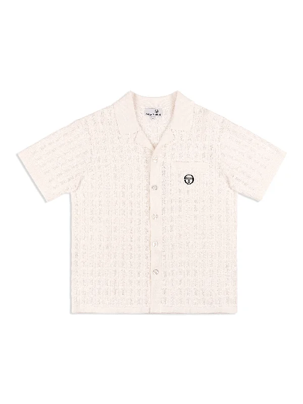 Special Discount Ulivo Crochet Shirt- Brilliant White