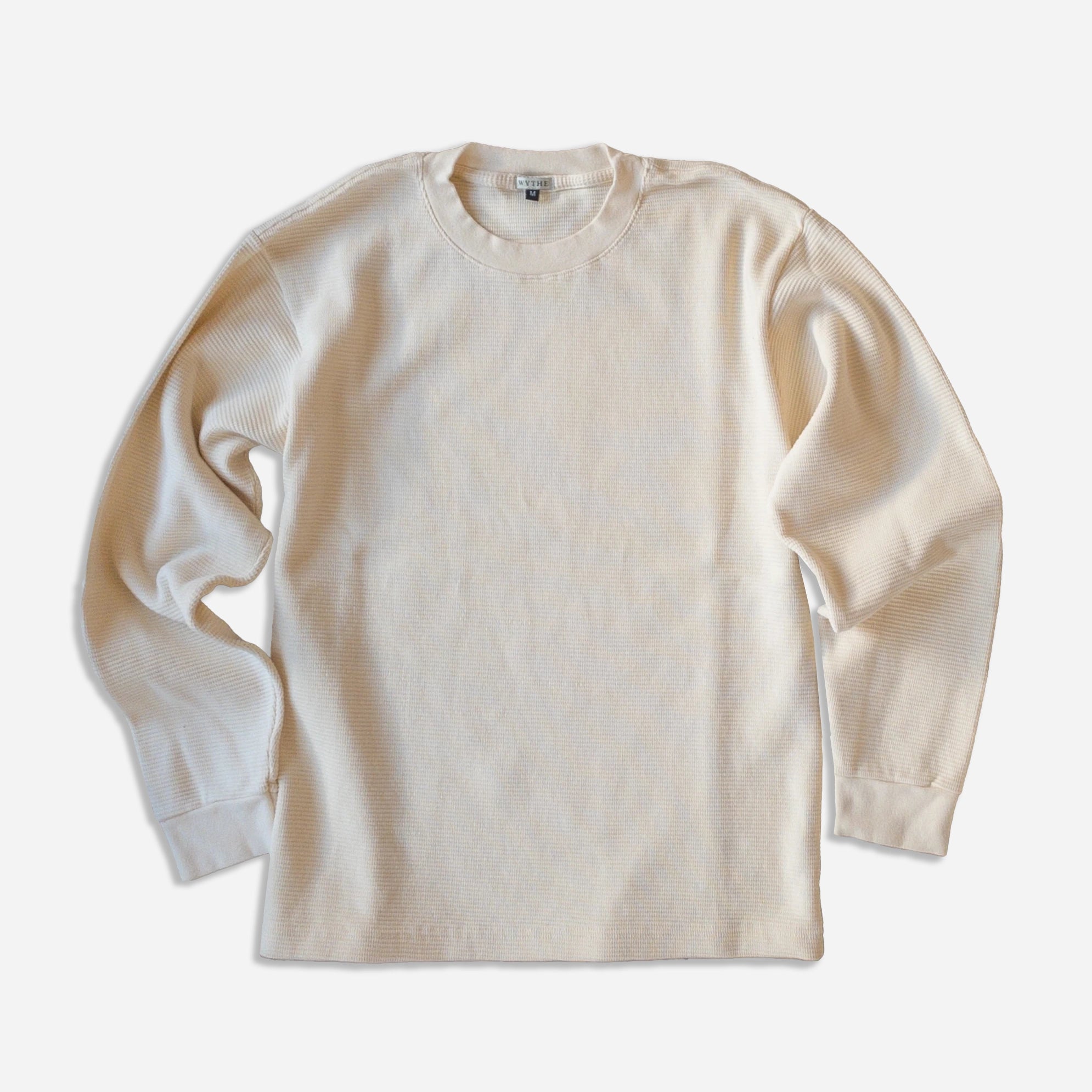 Weekend Deal WAFFLE THERMAL LONG SLEEVE TEE - CREAM