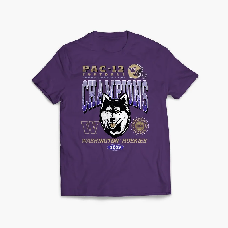 Online Specials Washington Huskies 2023 Pac-12 Champions Dawgs On Top T-Shirt