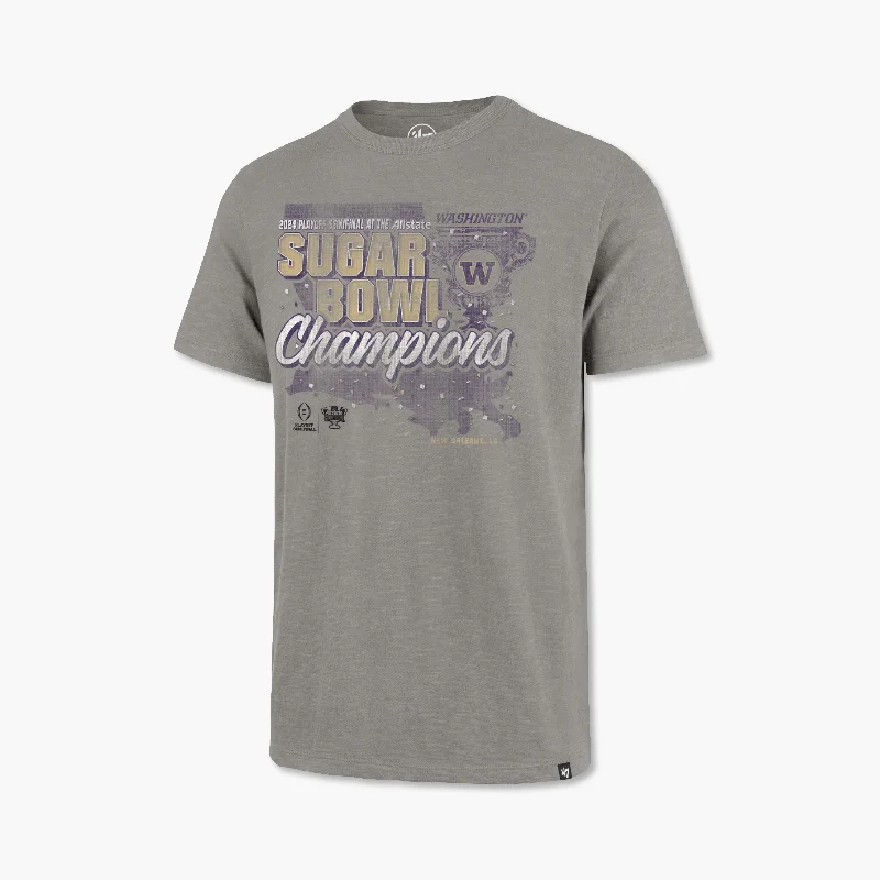 Mega Sale Washington Huskies 2024 Sugar Bowl Champions Wolf Grey Scrum T-Shirt