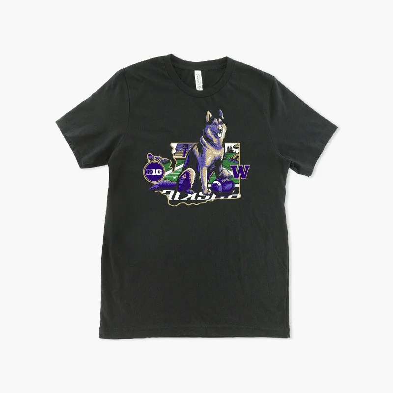 Super Deal Washington Huskies Big Ten Touchdown Dawg T-Shirt