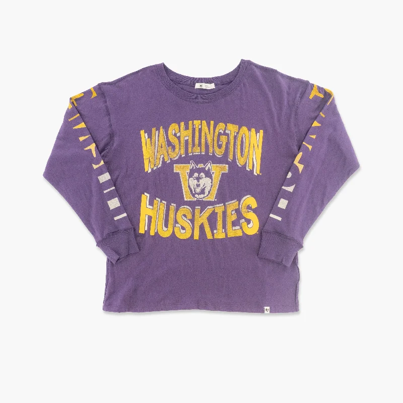 New Deals Washington Huskies Classic Throwback Women's Long Sleeved T-Shirt