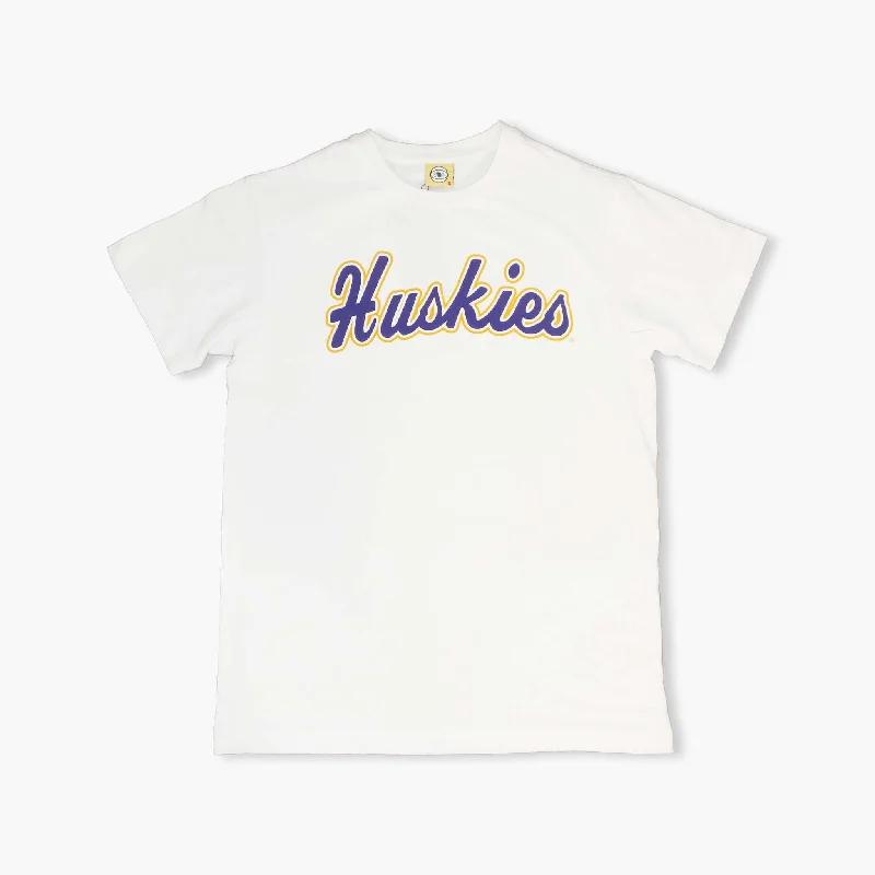 Unmissable Offer Washington Huskies White Script Premium T-Shirt